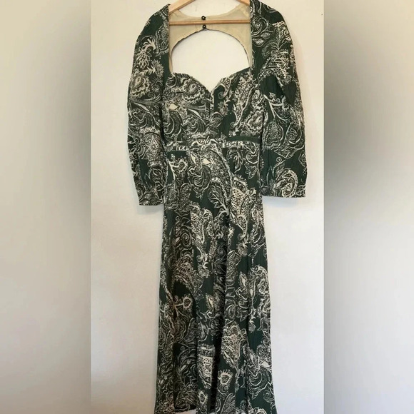 Mara Hoffman Violetta Cotton Fall RTW collection green midi dress size S - Picture 9 of 10